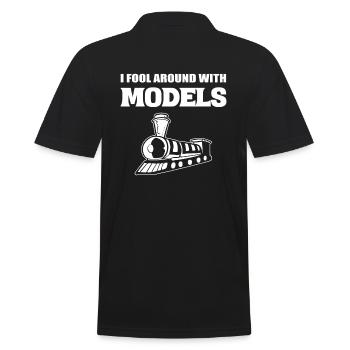 I Fool Around With Models Engineman - Männer Poloshirt - Schwarz - Hinten - Kai (181cm)