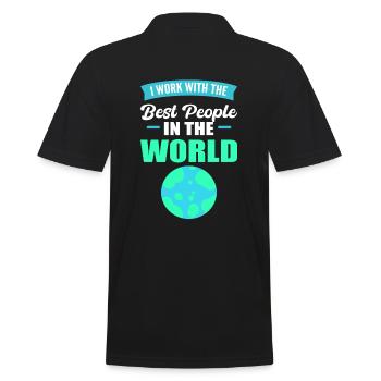 Wertschätzung der Mitarbeiter Büroangestellter - Männer Poloshirt - Schwarz - Hinten - Kai (181cm)
