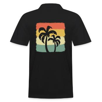 Palm Tree Sunset Strandliebhaber - Männer Poloshirt - Schwarz - Hinten - Kai (181cm)