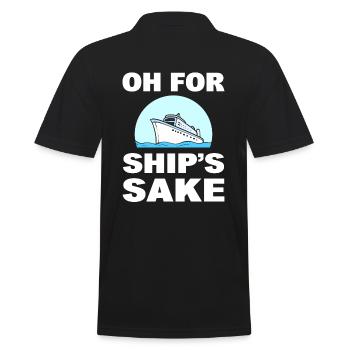 Kreuzfahrturlaub Tourist - Männer Poloshirt - Schwarz - Hinten - Kai (181cm)