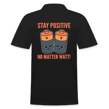 Optimistic Sayings Lineman - Männer Poloshirt - Schwarz - Hinten - Kai (181cm)