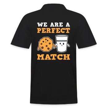 We Are A Perfect Match Cookies Keksmacher - Männer Poloshirt - Schwarz - Hinten - Kai (181cm)