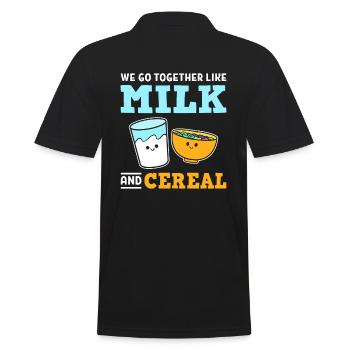 We Go Together Like Milk And Cereal Müsli Fan - Männer Poloshirt - Schwarz - Hinten - Kai (181cm)