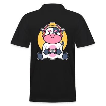 Certified Gamer Spieler - Männer Poloshirt - Schwarz - Hinten - Kai (181cm)
