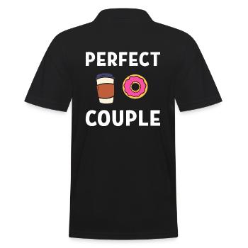 Perfect Couple Kaffeesüchtiger - Männer Poloshirt - Schwarz - Hinten - Kai (181cm)
