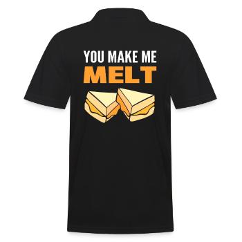 You Make Me Melt Käsemacher - Männer Poloshirt - Schwarz - Hinten - Kai (181cm)