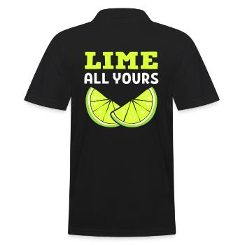 Lime All Yours Obstzüchter - Männer Poloshirt - Schwarz - Hinten - Kai (181cm)