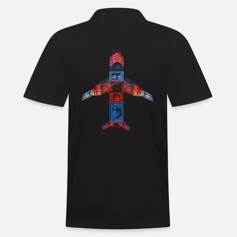 Weltreisender Pilot - Männer Poloshirt - Schwarz