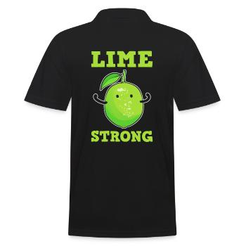 Lime Strong Landwirte - Männer Poloshirt - Schwarz - Hinten - Kai (181cm)