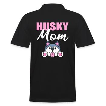 Husky Mom Hundesitter - Männer Poloshirt - Schwarz - Hinten - Kai (181cm)