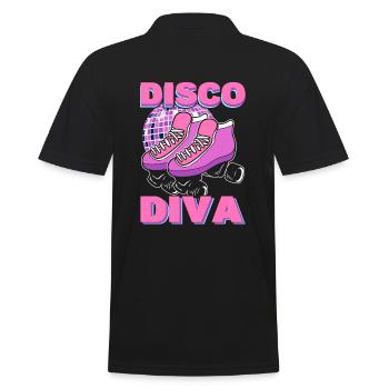 Disco Diva Partygänger - Männer Poloshirt - Schwarz - Hinten - Kai (181cm)