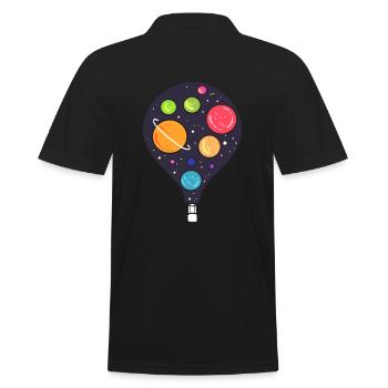 Heißluftballon Raumfahrt Astronaut - Männer Poloshirt - Schwarz - Hinten - Kai (181cm)