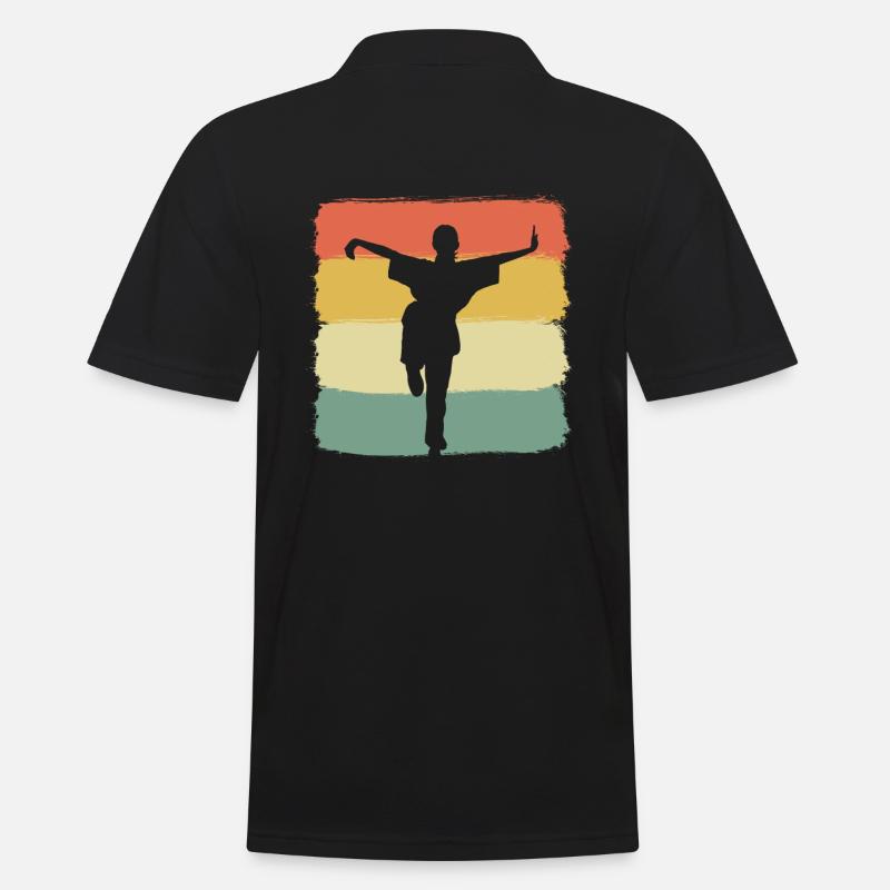 Kung-Fu-Kampf Kampfsportler - Männer Poloshirt - Schwarz