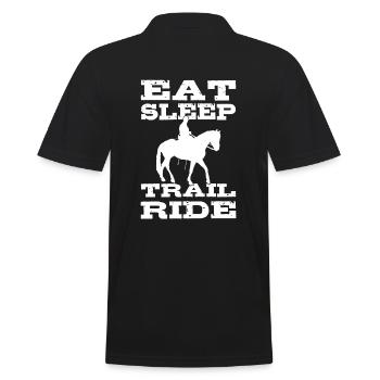 Eat Sleep Trail Ride Reiter - Männer Poloshirt - Schwarz - Hinten - Kai (181cm)