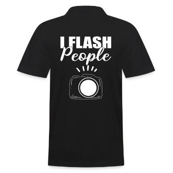 I Flash People Hochzeitsfotograf - Männer Poloshirt - Schwarz - Hinten - Kai (181cm)