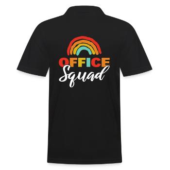 Office Squad Büroverwalter - Männer Poloshirt - Schwarz - Hinten - Kai (181cm)