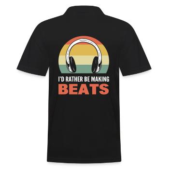 I'd Rather Be Making Beats Komponist - Männer Poloshirt - Schwarz - Hinten - Kai (181cm)