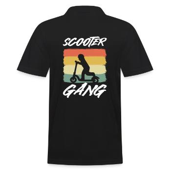 Scooter Gang Roller - Männer Poloshirt - Schwarz - Hinten - Kai (181cm)