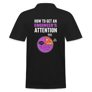 How To Get An Engineer's Attention Bauingenieur - Männer Poloshirt - Schwarz - Hinten - Kai (181cm)