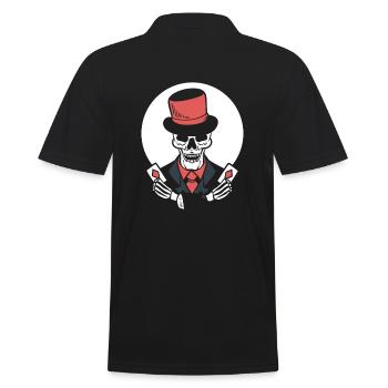 Skelett -Pokerkarten Zauberer - Männer Poloshirt - Schwarz - Hinten - Kai (181cm)