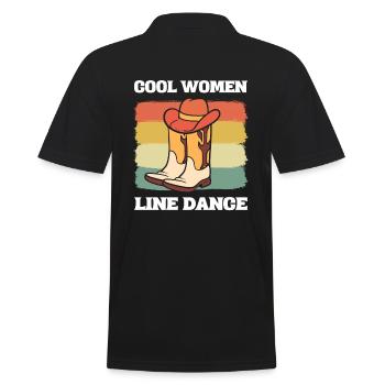 Country Music Line Dance Professioneller Tänzer - Männer Poloshirt - Schwarz - Hinten - Kai (181cm)