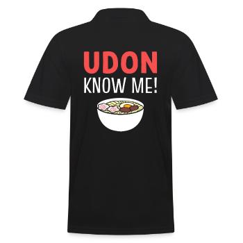 Udon Know Me Nudelsuppenbegeisterte - Männer Poloshirt - Schwarz - Hinten - Kai (181cm)