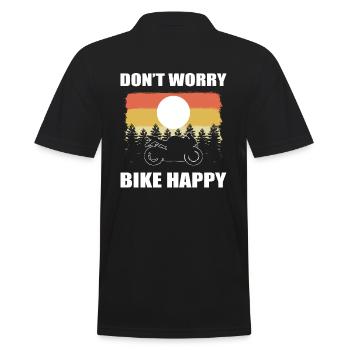 Lustiger Sportbike Biker - Männer Poloshirt - Schwarz - Hinten - Kai (181cm)