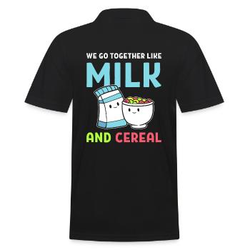We Go Together Like Milk And Cereal Frühstück - Männer Poloshirt - Schwarz - Hinten - Kai (181cm)
