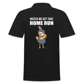 Ente spielt Baseball - Männer Poloshirt - Schwarz - Hinten - Kai (181cm)