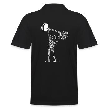 Skelett -Kreuzheben Bodybuilding - Männer Poloshirt - Schwarz - Hinten - Kai (181cm)