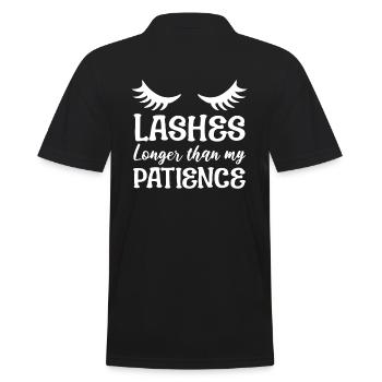 Lustiger Wimpernkünstler Lash -Techniker - Männer Poloshirt - Schwarz - Hinten - Kai (181cm)