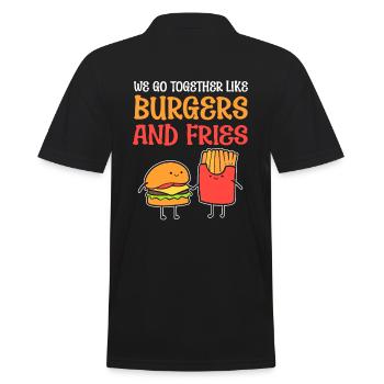 We Go Together Like Burgers And Fries - Männer Poloshirt - Schwarz - Hinten - Kai (181cm)