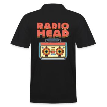 Radio Head Funker - Männer Poloshirt - Schwarz - Hinten - Kai (181cm)