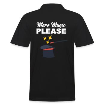 Zauberhut Zauberer - Männer Poloshirt - Schwarz - Hinten - Kai (181cm)