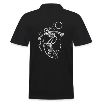 Surfen Skelett Surfboarder - Männer Poloshirt - Schwarz - Hinten - Kai (181cm)