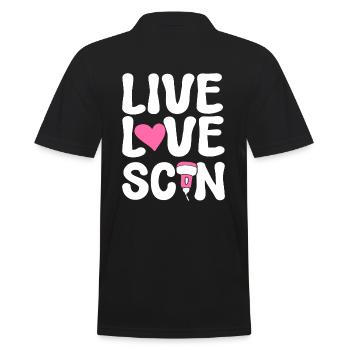 Live Love Scan Medizinischer Sonograph - Männer Poloshirt - Schwarz - Hinten - Kai (181cm)