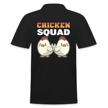 Chicken Squad Geflügelarbeiter - Männer Poloshirt - Schwarz - Hinten - Kai (181cm)