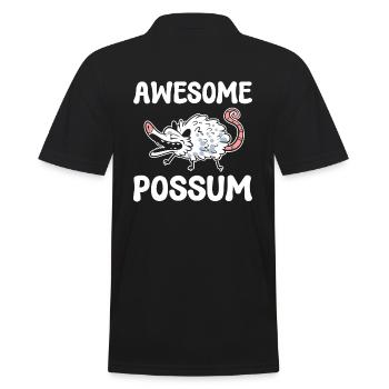 Awesome Possum Wildtierspezialist - Männer Poloshirt - Schwarz - Hinten - Kai (181cm)