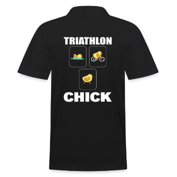 Lustiger Triathlon Triathlet - Männer Poloshirt - Schwarz - Hinten - Kai (181cm)