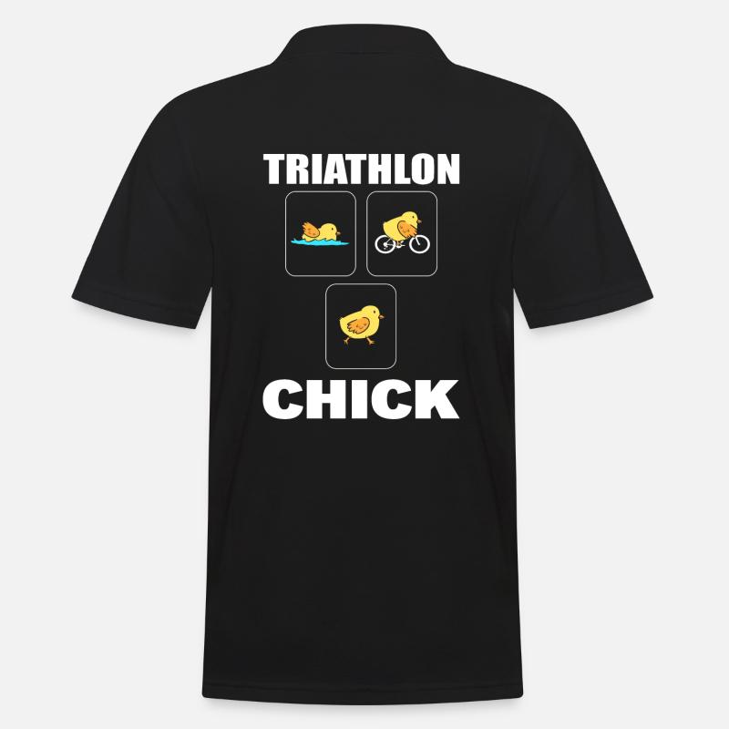 Lustiger Triathlon Triathlet - Männer Poloshirt - Schwarz
