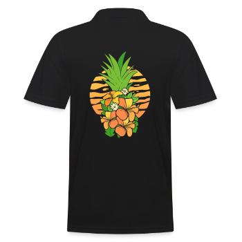 Tropenananas Ananas -Picker - Männer Poloshirt - Schwarz - Hinten - Kai (181cm)