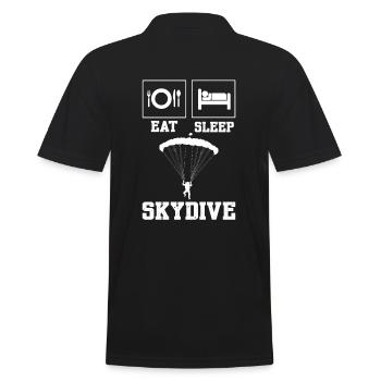 Eat Sleep Skydive Fallschirmspringer - Männer Poloshirt - Schwarz - Hinten - Kai (181cm)
