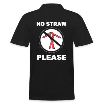 No Straw Please Anwalt des Klimawandels - Männer Poloshirt - Schwarz - Hinten - Kai (181cm)