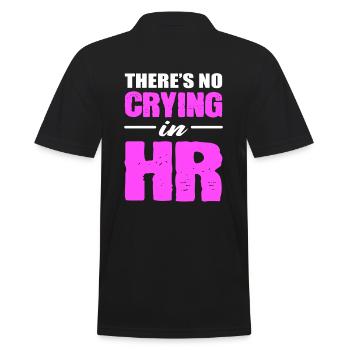 There's No Crying In HR Personal - Männer Poloshirt - Schwarz - Hinten - Kai (181cm)