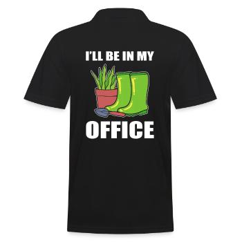 I'll Be In My Office Greenskeeper - Männer Poloshirt - Schwarz - Hinten - Kai (181cm)