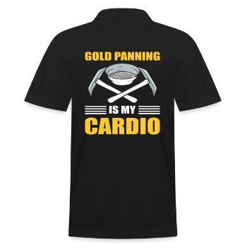 Goldmine Minenarbeiter - Männer Poloshirt - Schwarz - Hinten - Kai (181cm)