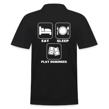 Eat Sleep Play Dominoes Dominoe -Spieler - Männer Poloshirt - Schwarz - Hinten - Kai (181cm)