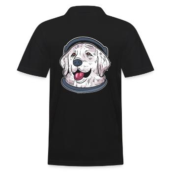 Golden Retriever Astronaut Space Pilot - Männer Poloshirt - Schwarz - Hinten - Kai (181cm)