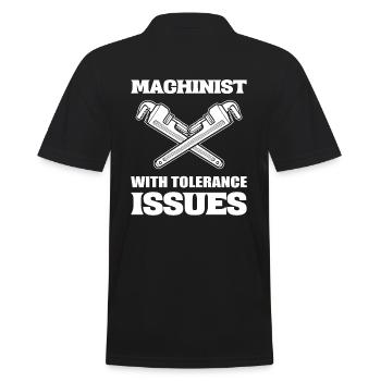 Maschinistischer Humor Maschinenbetreiber - Männer Poloshirt - Schwarz - Hinten - Kai (181cm)