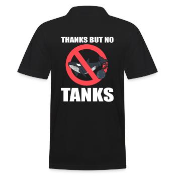 Thanks But No Tanks! Ozeanograph - Männer Poloshirt - Schwarz - Hinten - Kai (181cm)